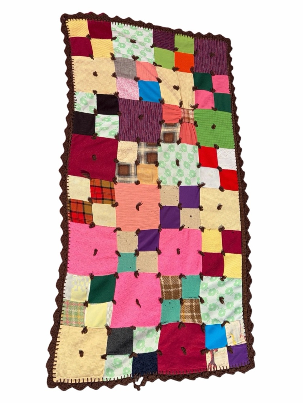 Handmade Patchwork Throw Blanket in Multicolor